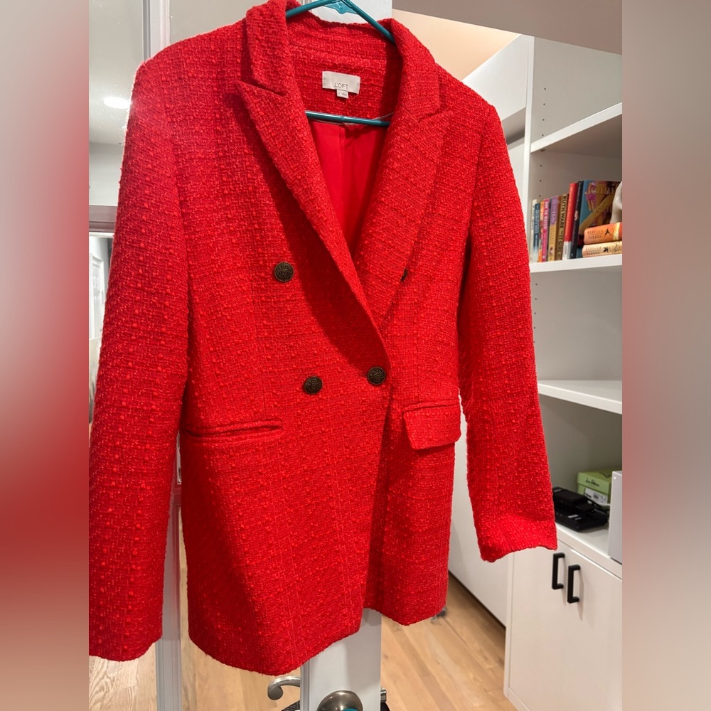 LOFT Red Textured Blazer